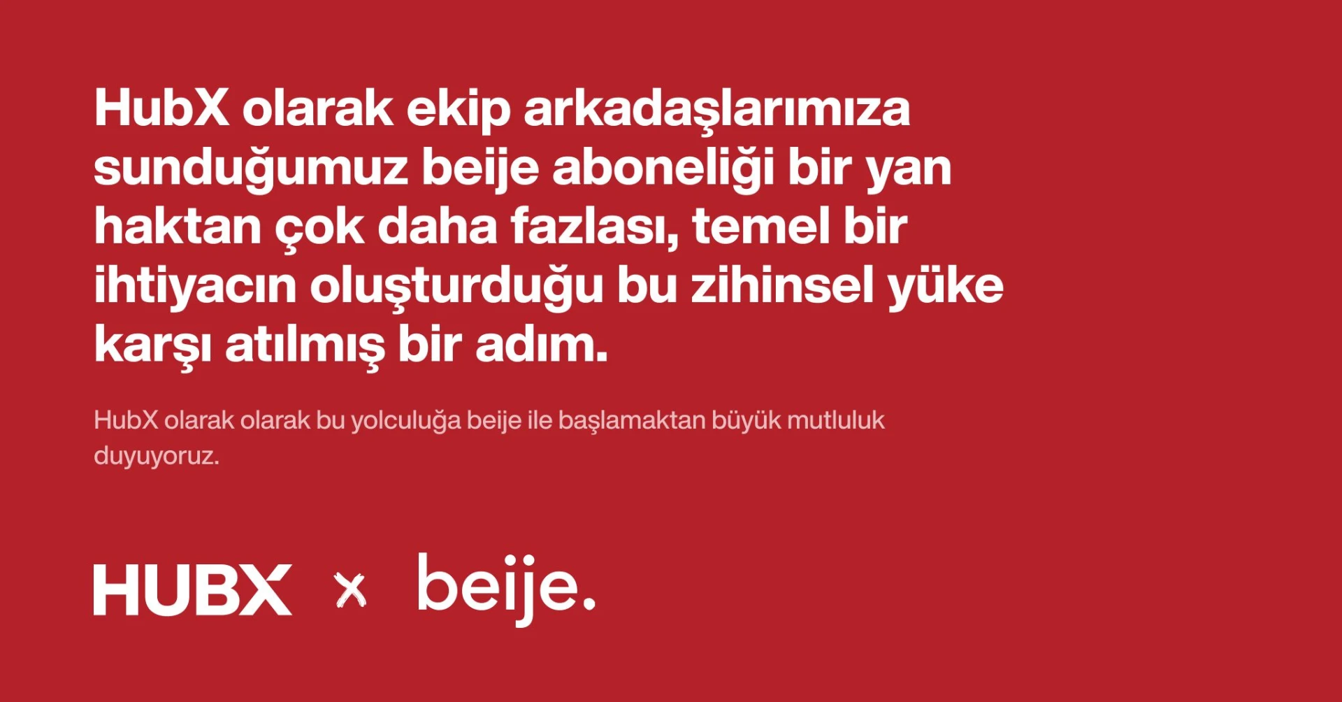 HubX × beije iletişim kartı