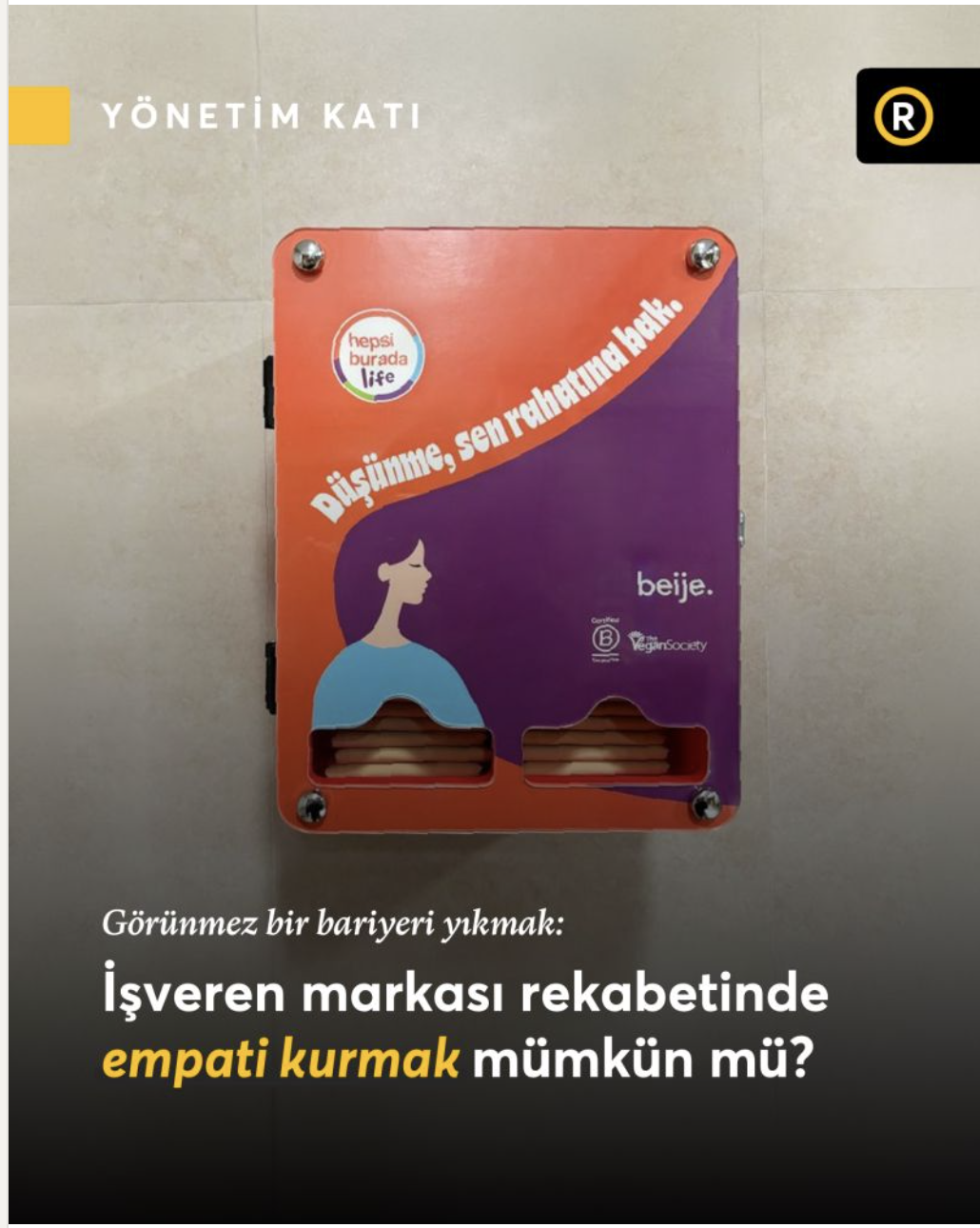 Hepsiburada ofisinde beije dispenseri